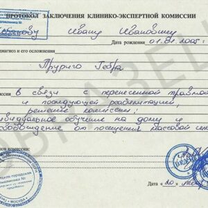 Справка о домашнем обучении